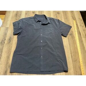 Into The AM Shirt Men's Size 2XL Gray Short Sleeve Button Up Shirt